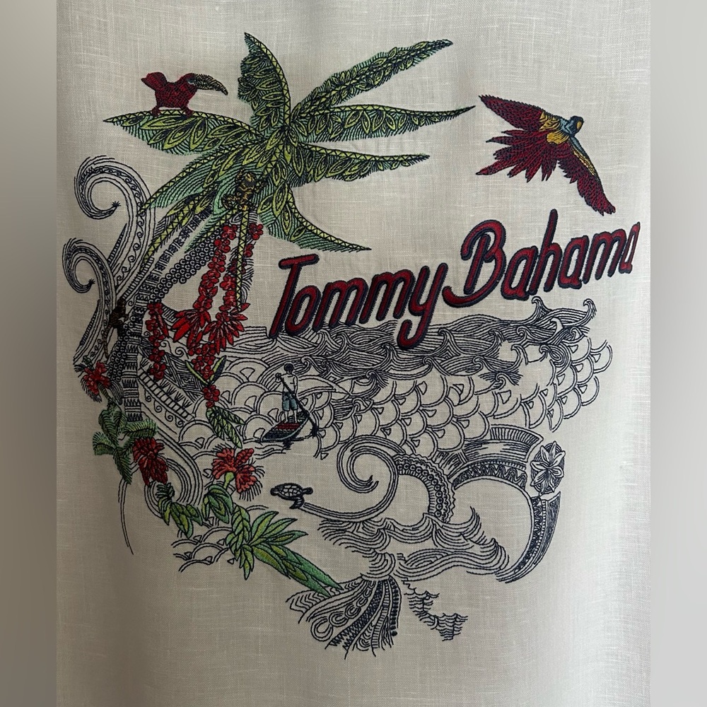 Tommy Bahana 100% Linen Embroidered Shirt - Picture 3 of 3